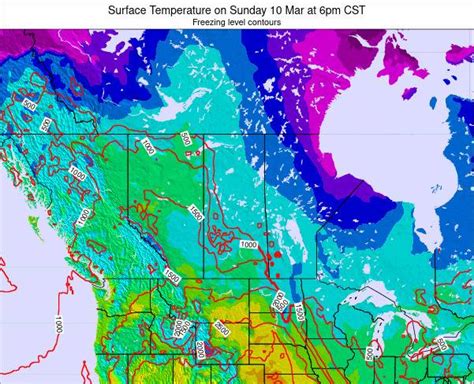 Saskatchewan Surface Temperature On Wednesday 23 Sep At 12pm Cst