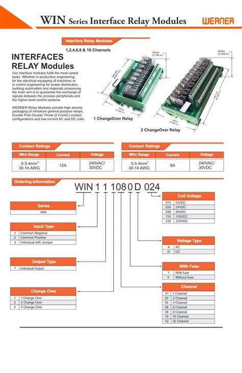 Werner Interfaces Relay Modules For Industrial Use Vdc Vdc At