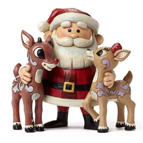 Jim Shore Rudolph the Red Nosed Reindeer Clarice and Santa Christmas Figurine - Walmart.com ...