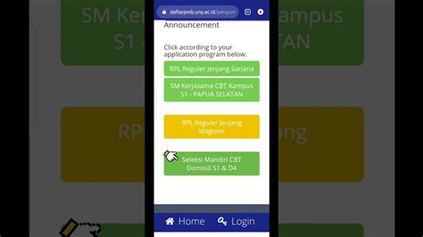 Cara Lihat Hasil Seleksi Mandiri Cbt Domisili Uny Youtube