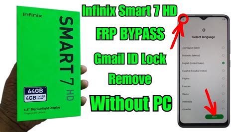 Infinix Smart 7 Hd X6516 Frp Bypass Android 12 Update Gmail Id Lock