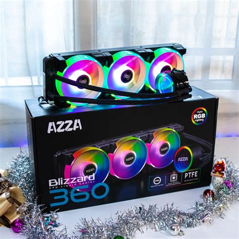 Blizzard 360mm ARGB Dual riing Liquid Cooler AZZA ชดนำ ปด 3ตอน