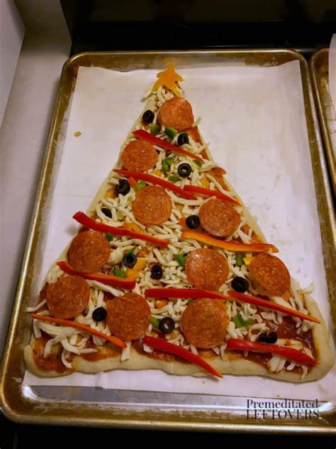 Easy Semi Homemade Christmas Tree Pizza Recipe