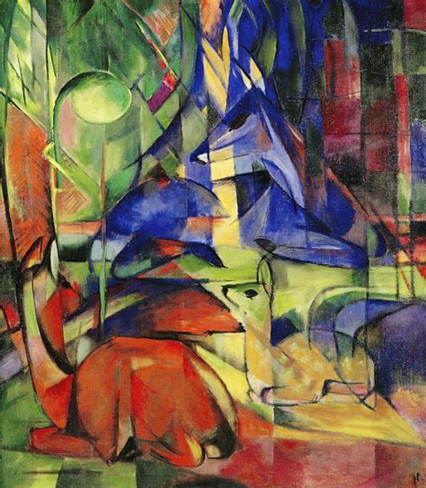 Franz Marc - Deer in the Forest II (1914) : r/museum