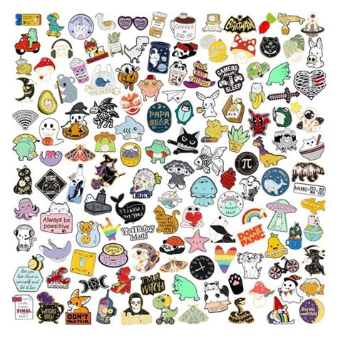 24 Pack Cute Enamel Backpack Pins Fun Enamel Pins Bulk Set Cool Button