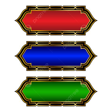 Conjunto De Cuadro De Texto De Marco De Título De Banner Islámico árabe Dorado De Lujo Png Fondo