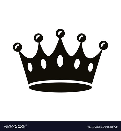 Crown king royal silhouette style Royalty Free Vector Image