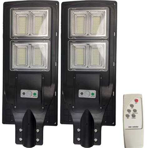 Luminaria Solar 60w 2 Unidades Poste Rua Led Controle Sensor De