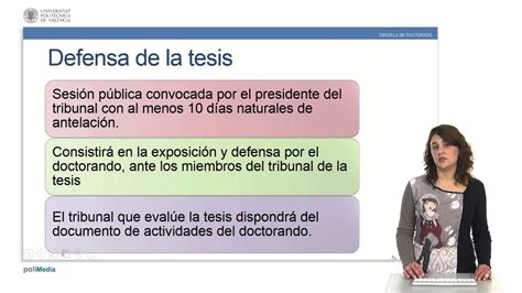 Evaluación Y Defensa De La Tesis Doctoral 1838 Upv Youtube