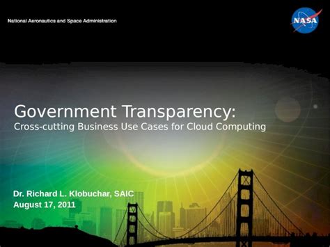 Pptx Government Transparency Cross Cutting Business Use Cases For