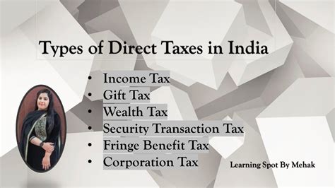 Direct Tax Types Of Direct Taxes In India Income Tax Wealth Tax