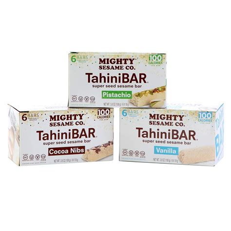 Mighty Sesame TahiniBars Variety Pack 18 Bars 6 Pistachio 6 Vanilla