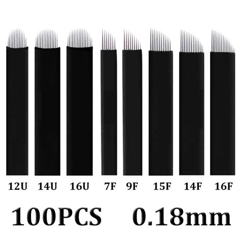 Mm Laminas Nano Tebori Microblading Black Flex U Shape