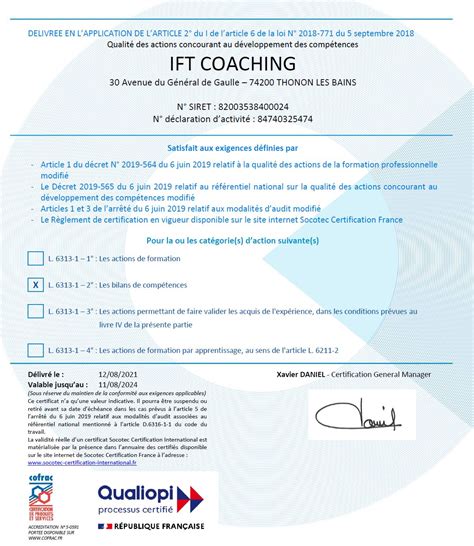 Qualiopi Pour Les Bilans De Comp Tences Ift Coaching