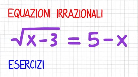 Equazioni Irrazionali Esercizi Ez Youtube