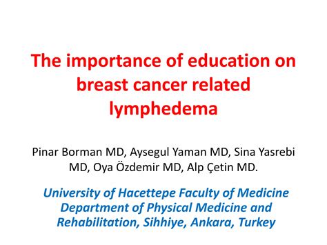 Importance Of Education On Breast Cancer Related Lymphedema Ppt