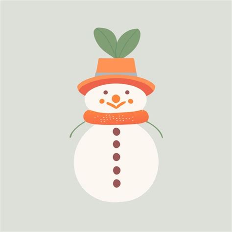 Premium Vector A Carrot Snowman Vector Illustration Flat