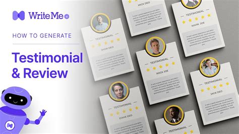 write app reviews product reviews  testimonial  writemeai