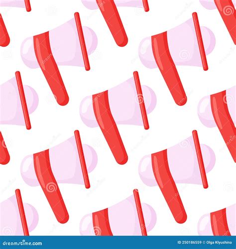 Megafon Megaphone Loudspeaker Vector Seamless Pattern Flat