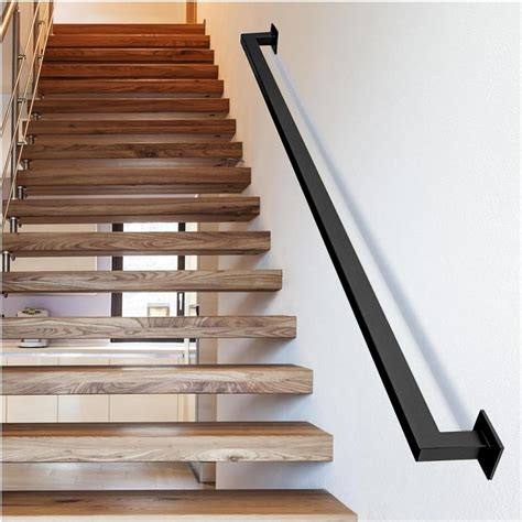 Black Handrails For Indoor Stairs Staircase Handrails Square Pipe