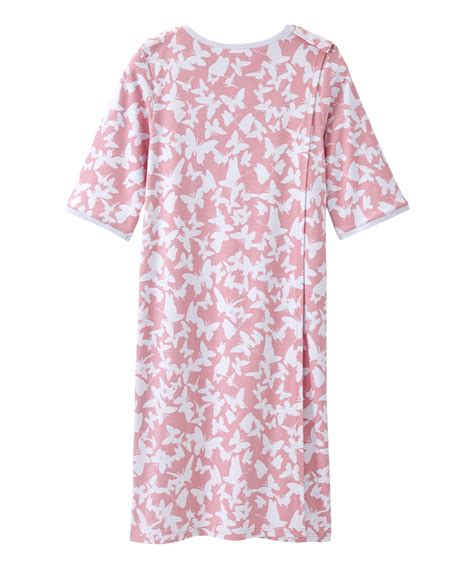 Womens Open Back Adaptive Nightgown Short Sleeve Nightgown For