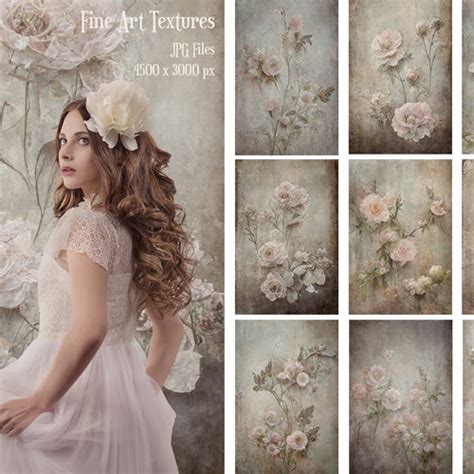 Fine Art Textures 12 Photoshop Overlays Floral Layer Photo Etsy