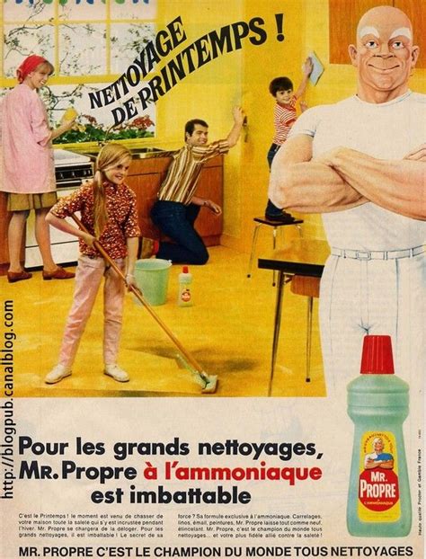 Publicité Mr Propre de 1968 toute la famille fait le ménage 45 ans