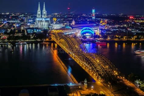 Cologne at night stock image. Image of city, landmark - 160013045