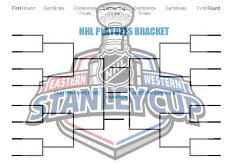 Free printable NHL brackets for this years NHL hockey playoff games ...