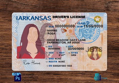 Arkansas Driver License Template Psd Stores