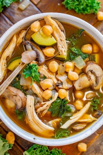 30 Minute Homemade Chicken And Chickpea Soup Averie Cooks