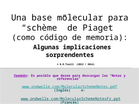 PPT Una base molecular para schème de Piaget como código de