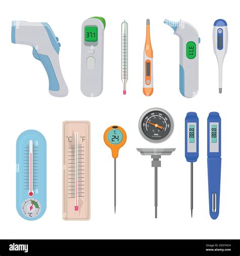 Thermometers Difference Hot And Cold Temperature Measure Counters Indicators High And Low