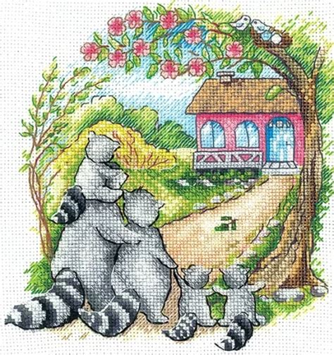 Housewarming Raccoons Cross Stitch Kit Code N Andriana Buy