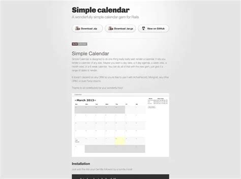 Simplecalendar By Excid3 A Undefined Template Built At Lightspeed