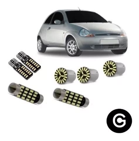 Kit Premium Lampada Led Ford Ka Pingo Teto Placa Ré Farolete