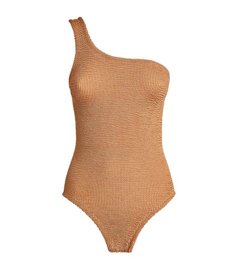 Hunza G Brown One Shoulder Nancy Swimsuit Harrods Uk