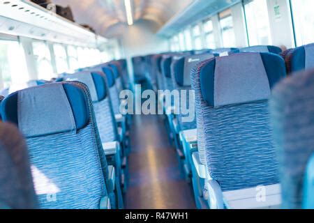 Blue train interior Stock Photo - Alamy