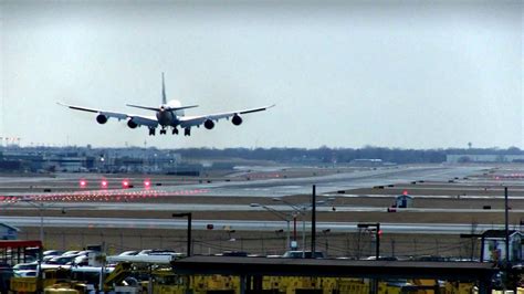 Heavy Boeing 747 8 Cargo Crosswind Chicago Ohare Plane Spotting