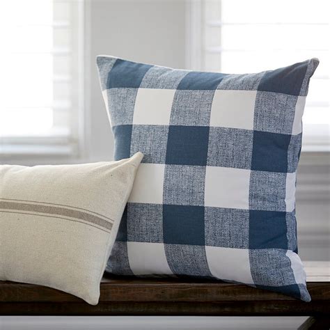 Navy Blue Buffalo Check Throw Pillows Buffalo Plaid Navy Blue Etsy