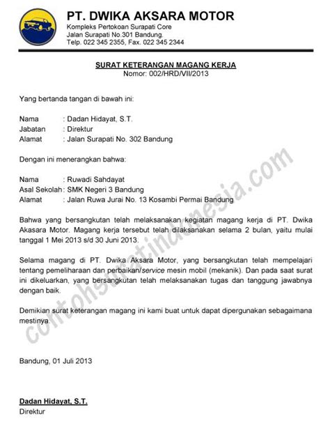 Detail Contoh Surat Penerimaan Magang Di Perusahaan Koleksi Nomer