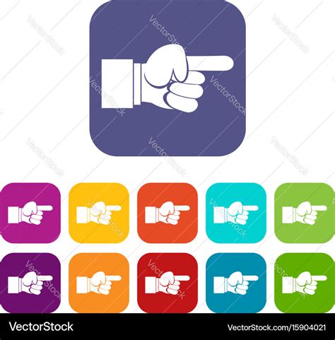 Pointing Hand Gesture Icons Set Royalty Free Vector Image