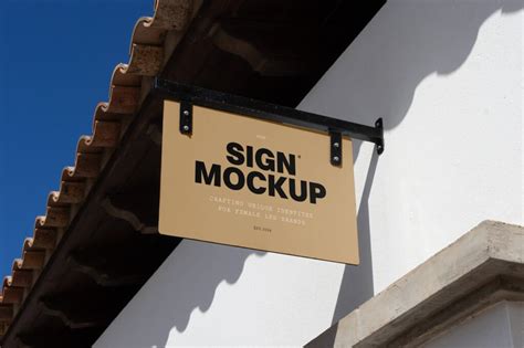 Mockup De Placa Sinalizadora Retangular Designerd