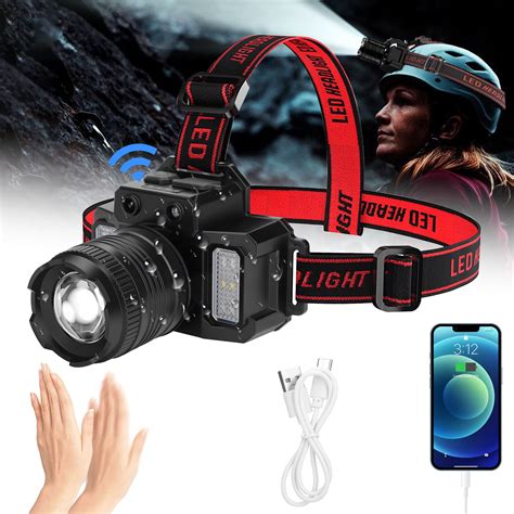 Rechargeable LED Headlamp EEEkit 500LM Motion Sensor Headlight 5 Modes