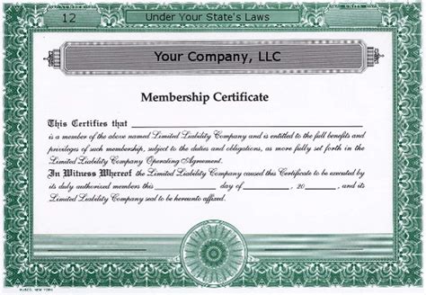 Membership Certificate Template