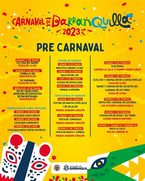 Carnaval De Barranquilla On Twitter Programaci N Oficial