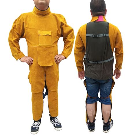 Durable Leather Welding Long Coat Apron Protective Clothing Apparel