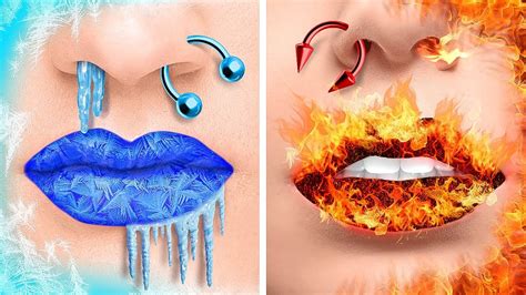 Défi CHAUD vs FROID Fille de Glace vs Fille de Feu Défi Rouge vs