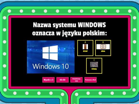 SYSTEMY OPERACYJNE I PROGRAMY Klasa 7a ZSB Gameshow Quiz