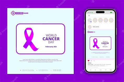 Premium Vector World Cancer Day Purple Ribbon Background New Design